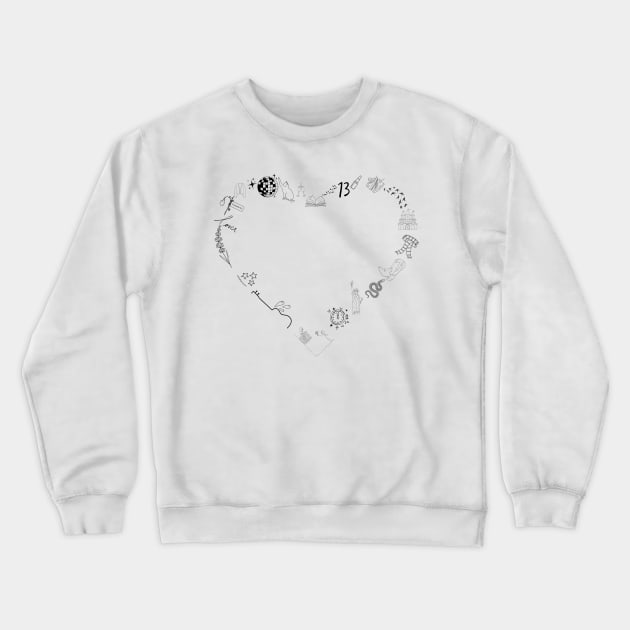 Heart shaped Swiftie inspired design Crewneck Sweatshirt by kuallidesigns